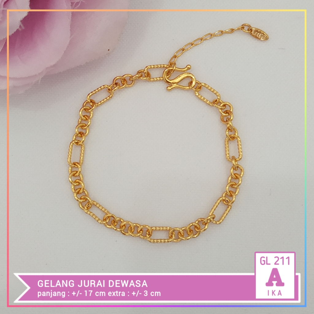 Gelang xuping gelang dewasa rantai paperklip perhiasan wanita murah lapis emas gold GL 211