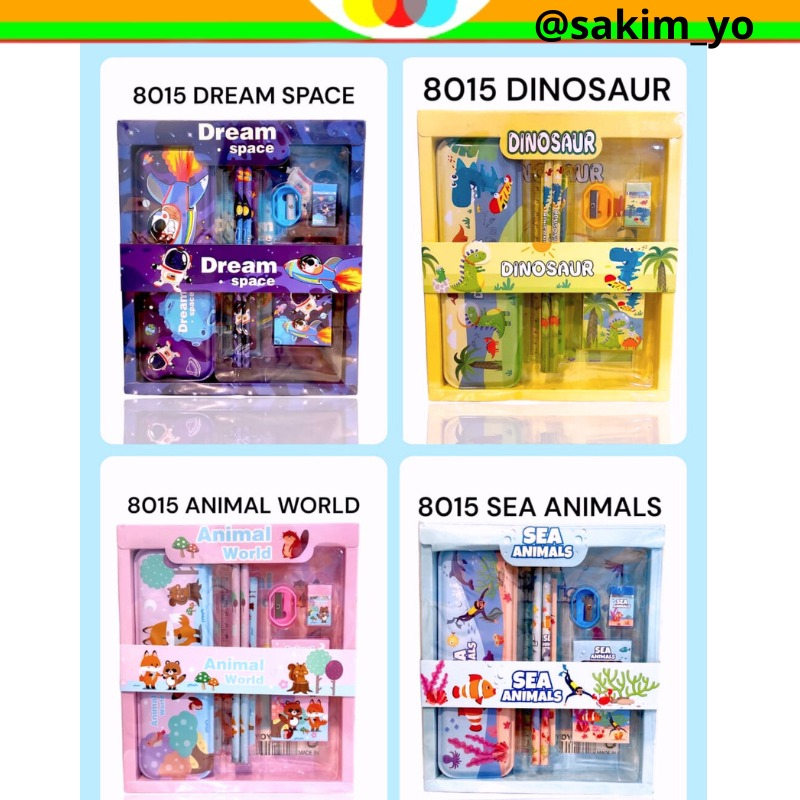 

5 IN 1 SET PENSIL LUCU STATIONERY SET ALAT TULIS SEKOLAH KOTAK PENSIL @sakimyo