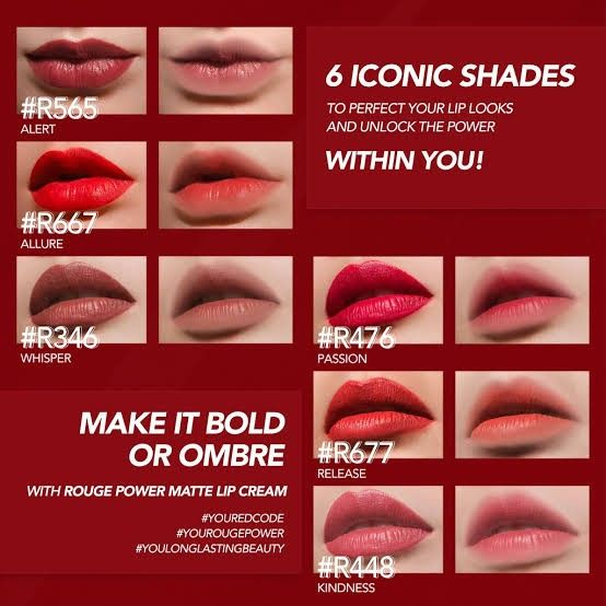 YOU ROUGE POWER MATTE LIP CREAM LONG LASTING MATTE FINISH TAHAN LAMA BPOM