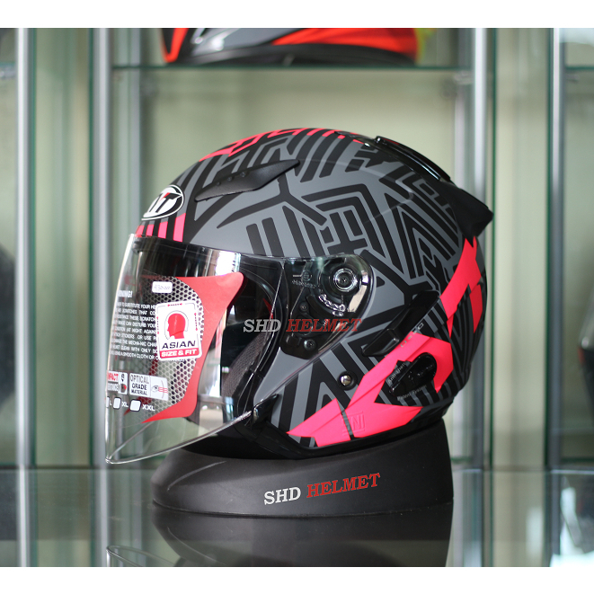 Helm Half Face KYT Galaxy Flat R Neon Gorilla Fuxia KYT Pink Helm Cewek