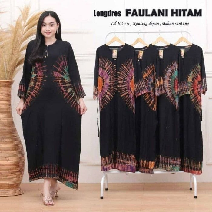Long Dress Lengan Panjang Update Motif Terbaru Nyaman Regular Standar  Busui Friendly - Home dres daily harian kekinian murah rayon adem viral new by batik sulmit
