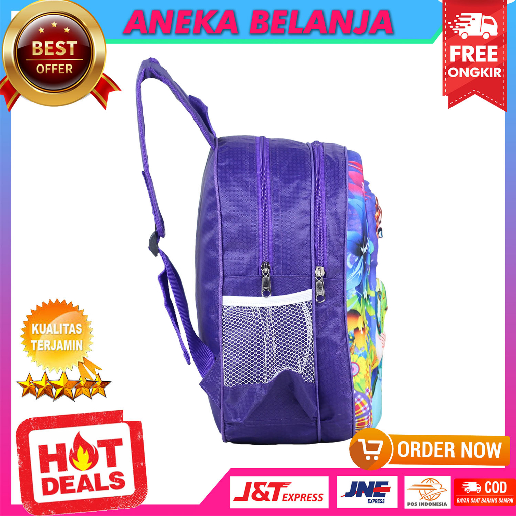 Tas Anak Perempuan Sekolah Bahan Impor Motif Princess Ungu Emboss 3D Terbaru Ransel Anak Cewek Kekinian TK SD SMP Tebal Awet Murah Backpack Anak Korean Style Ngaji LES TPQ Trendy Terlaris Tas Gendong Anak Lucu Berkualitas Premium Tas Fashion Anak Lucu