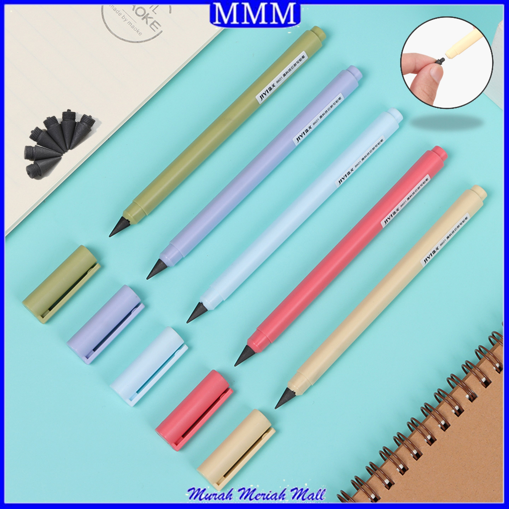 MMM Pensil Abadi Tak Bisa Habis Graphite Pensil Eternal Tanpa Isi Warna Macaroon Pencil Like Pen Untuk Sketsa Lukis Art Tidak Perlu Diasah Warna-Warni Lucu Murah Import