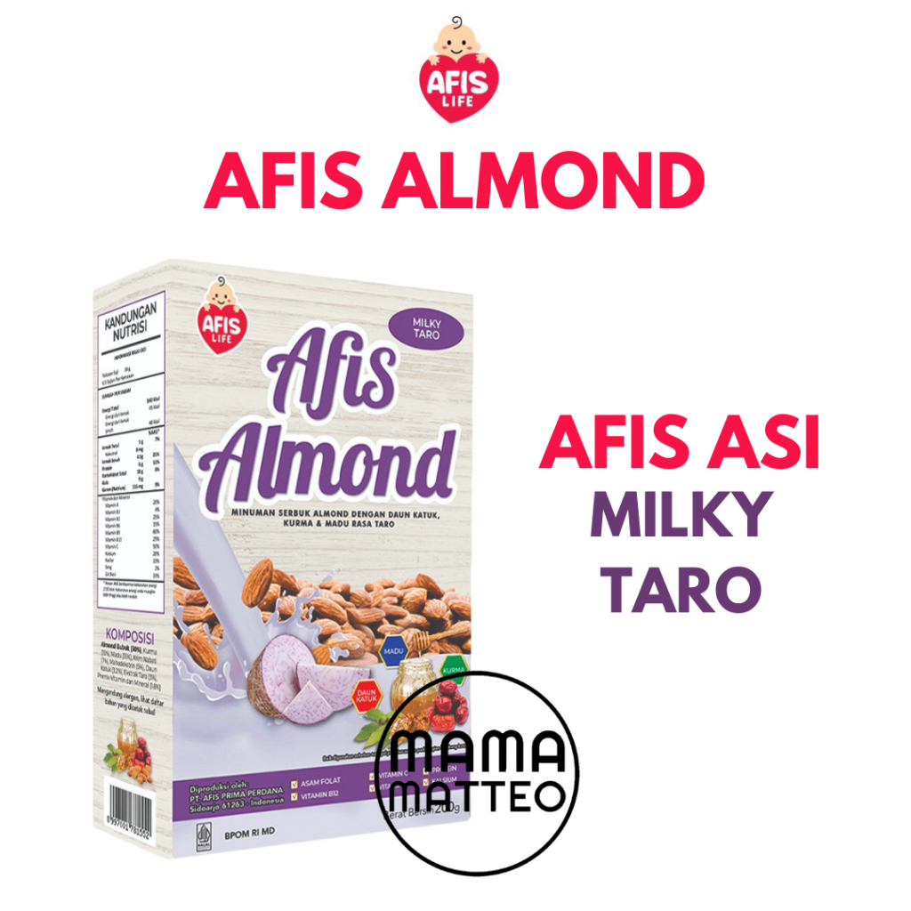 SUSU AFIS ALMOND / Pelancar ASI Booster / Kacang Almond Daun Katuk Kacang Hijau Kedelai 200gr / AFIS BANDUNG