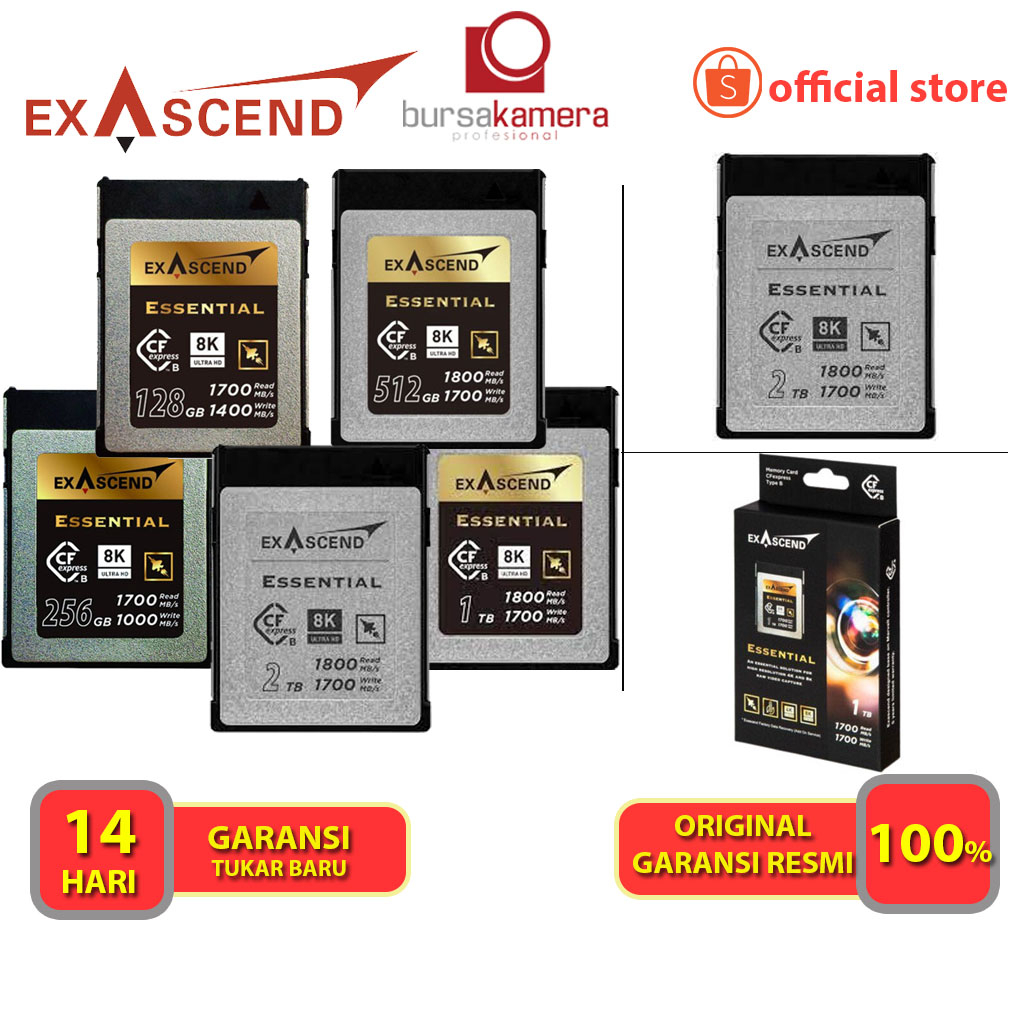 EXASCEND Essential CFexpress Card(Type B) 128GB 256GB 512GB 1TB 2TB