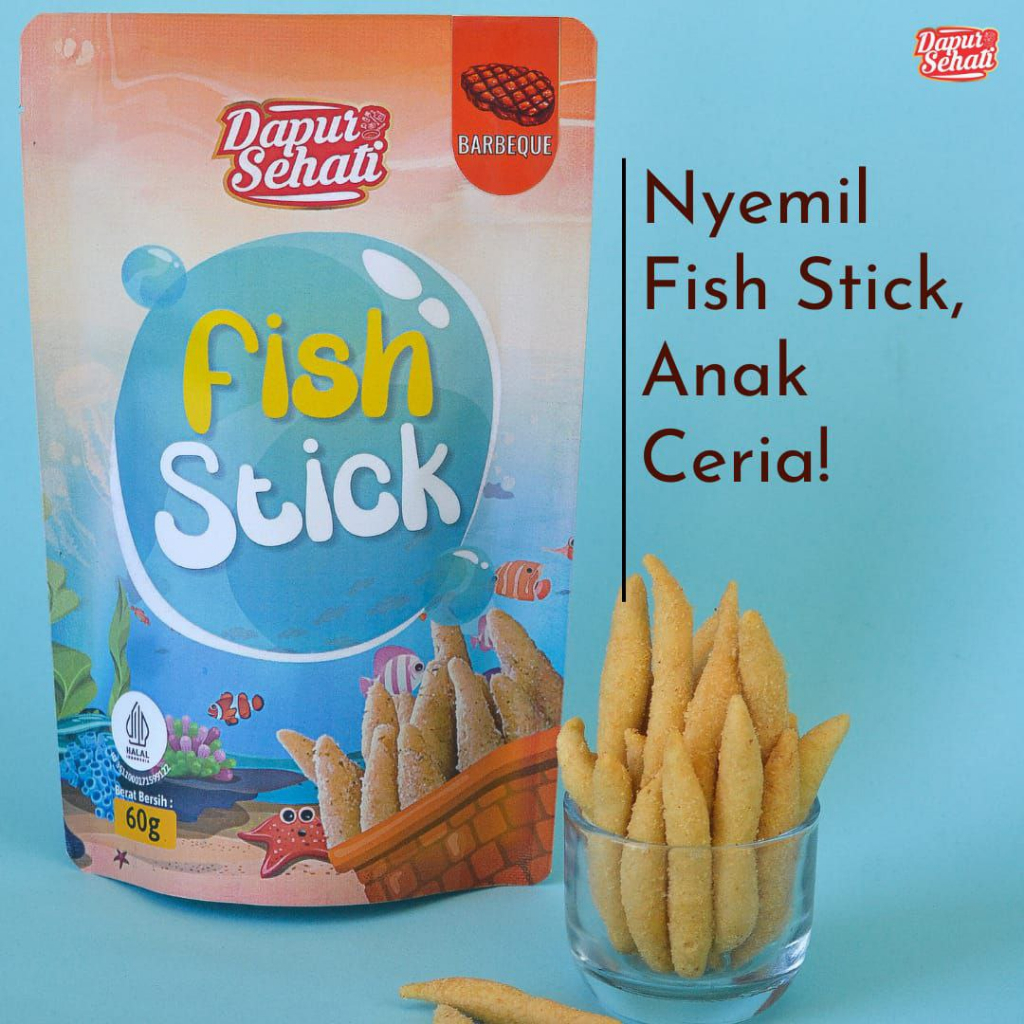 

Fish Stick Cemilan Snack Sehat Non MSG Non Pengawet Camilan Anak isi kemasan 60g Dapur Sehati