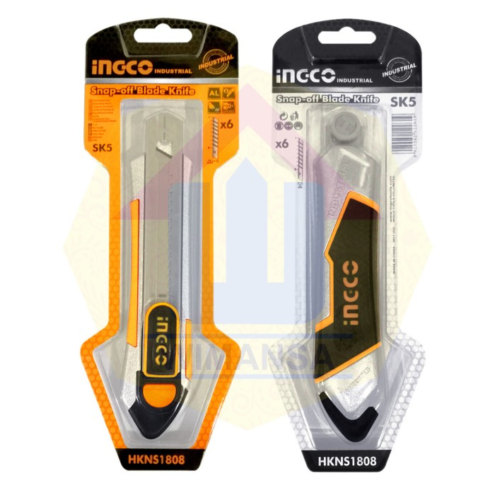 WMS-HKNS1808 INGCO SNAP-OFF BLADE KNIFE - PISAU CUTTER BASIC SNAP OFF BLAD
