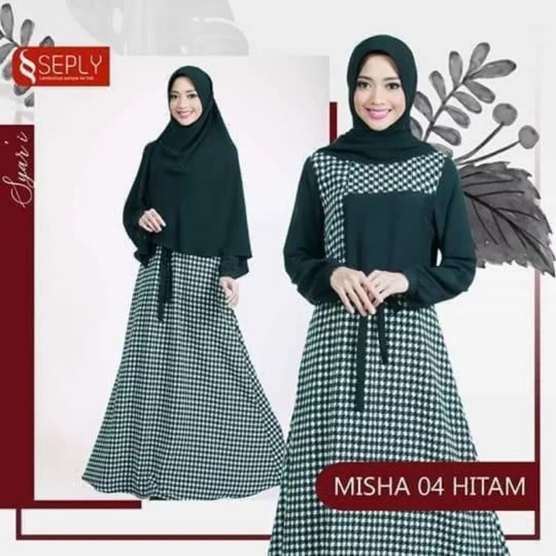 GAMIS MISHA 04 HITAM  BY SEPLY
