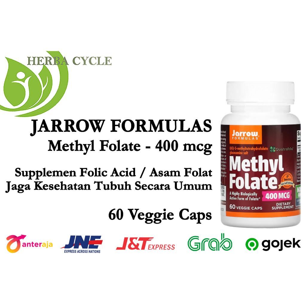 Methyl Folate 400 mcg 60 Veggie Caps Formula Folic Acid Asam Folat ORI USA