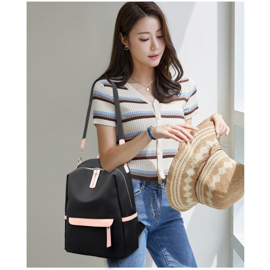 TAS RANSEL WANITA PREMIUM KOREA IMPORT KEKINIAN MAYALA ANTI AIR HITAM TA835B5 CEWEK SEKOLAH BACKPACK GENDONG PUNGGUNG KULIAH KERJA BATAM TERBARU REMAJA FASHION BRANDED SIMPLE