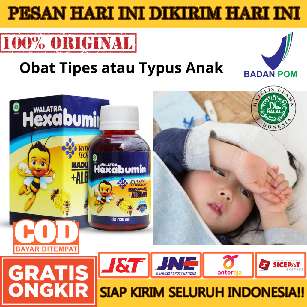 Hexabumin Madu Original - Obat Tipes atau Typus Anak - demam berdarah DBD, penambah trombosit - Wala