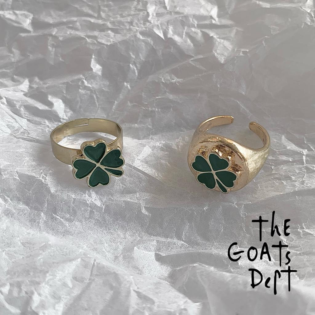 The Goats Dept -  Celtics Clover Ring Original / tgd764 cincin model hijau emerald klofer clovers lu