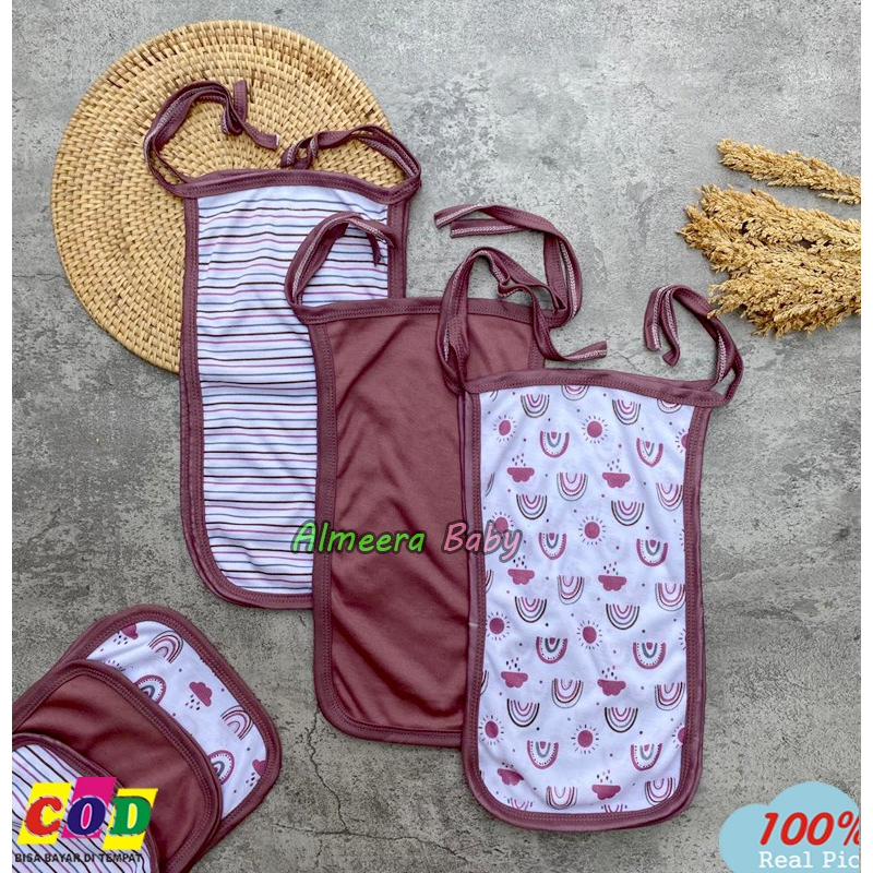 Isi 6 PCS / Isi 12 PCS Popok Bayi Baru Lahir Popok Tali Kain Cuci Ulang Seri Dusty Pink Usia 0-3 Bulan Almeera Baby and Kids