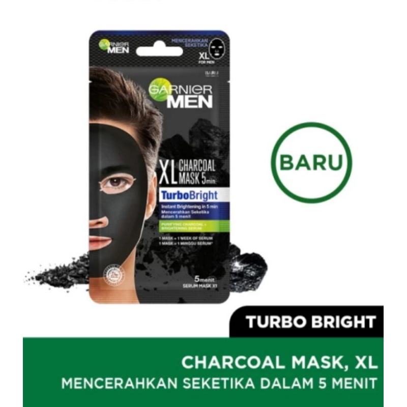 GARNIER Men Turbo Bright | AcnoFight TISSUE MASK | Masker wajah