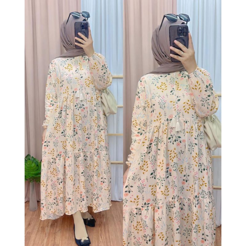 MIDI DRESS CANTIK RAYON PREMIUM KEKINIAN TERLARIS