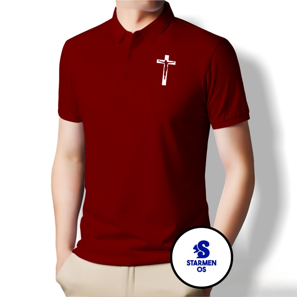 Kaos Wangki Polo T-Shirt Pria Kerah Polos Logo SALIB JESUS ( 20 WARNA ) Part 1