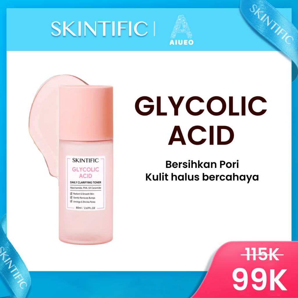 [FLASH SALE] - SKINTIFIC Glycolic Acid Daily Clarifying Toner 80ml