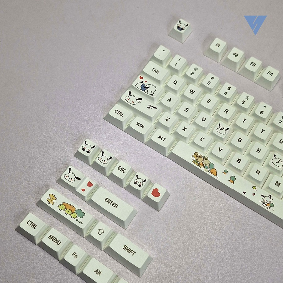 Vortex Series Fluffy PBT Dye-subs Keycaps 132 Set Cherry Profile