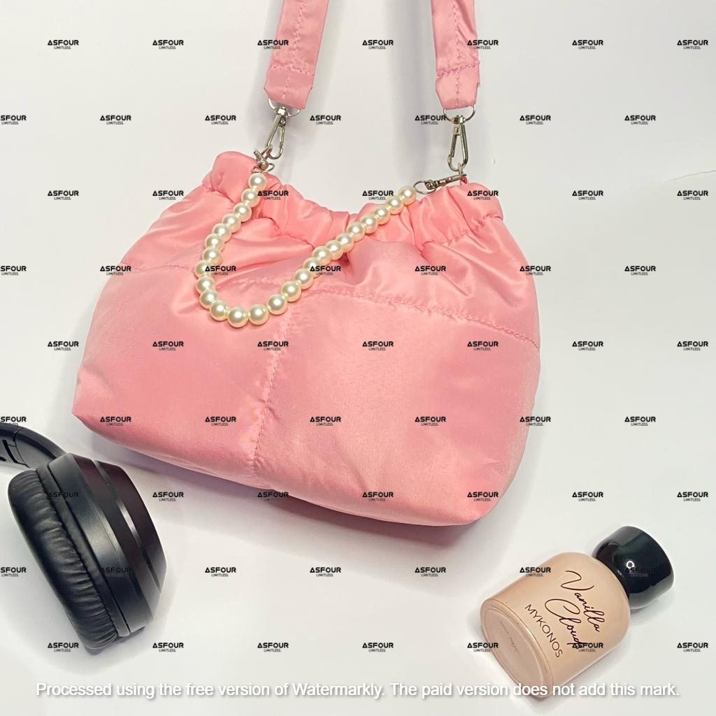 Hellen Bag Tas Wanita Serut Mutiara Tas Hand Bag Sling Bag PArasut PVC Puffy