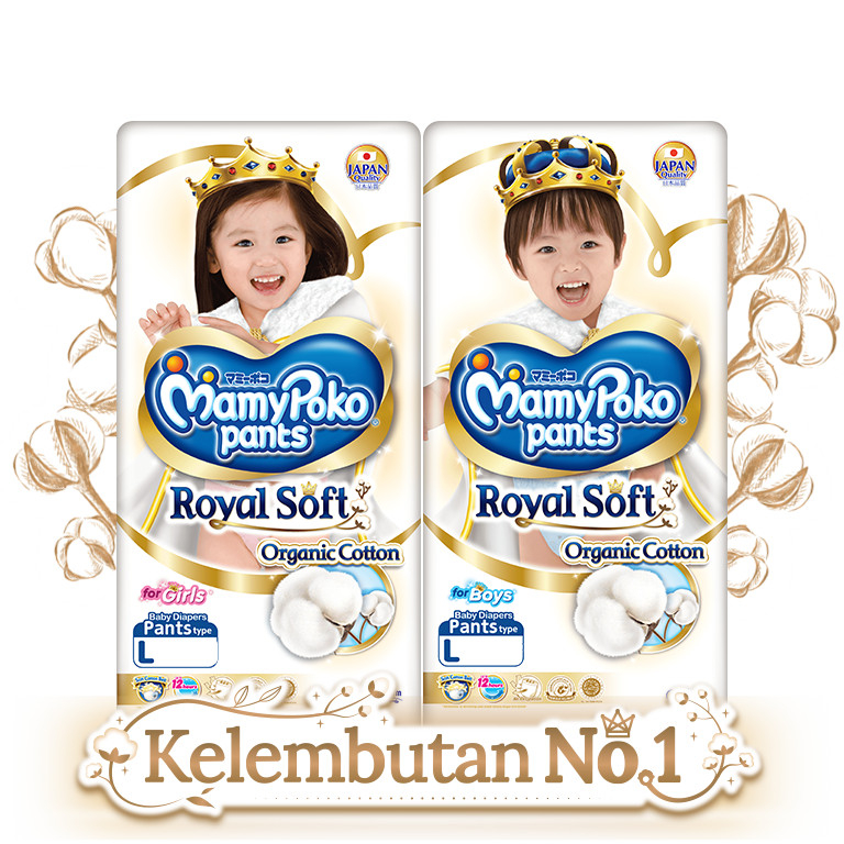 MamyPoko Pants Royal Soft Diapers Popok M42/L34/XL30/XXL24