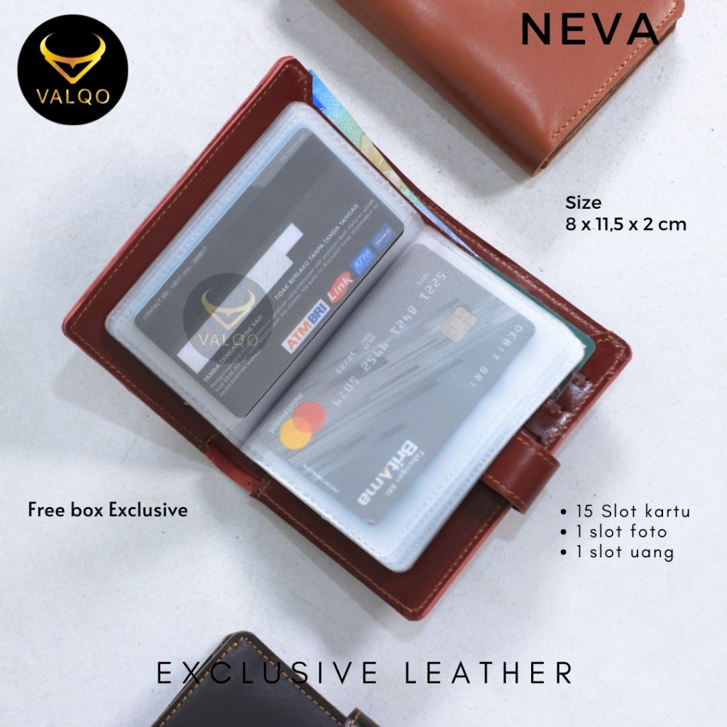 [VALQO] NEVA Dompet kartu Kulit sapi Dompet Kecil Dompet Wanita Dompet Pria Dompet Kartu Nama ID Card Holder