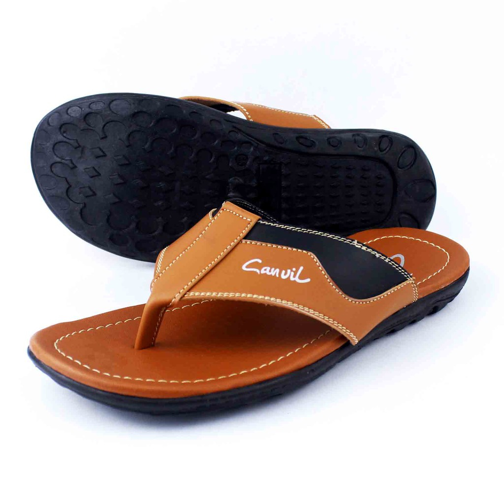 Furenic Sandal Pria Kulit Slide Slop Selop Dewasa Original Leather Series Kode L.02