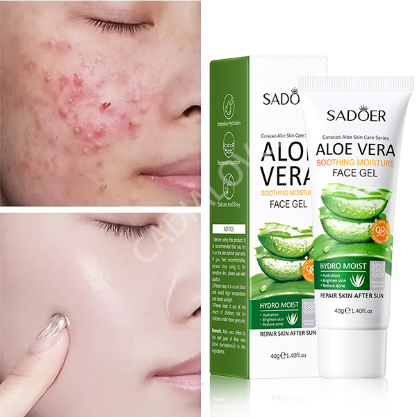 Sadoer Aloe Vera Soothing Gel Scrub 99% Exfoliator Anti Aging ORIGINAL / Aloe Vera Gel Pelembab Waja