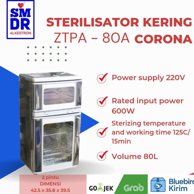 Sterilisator 2 pintu kering corona ZTP 80A mesin steril