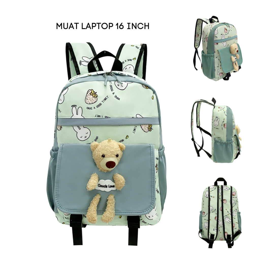 Tas Ransel Sekolah CLOUDS' LOVE 5022 Backpack Remaja Muat Laptop 16inch Bahan Anti Air WATCHKITE WKOS