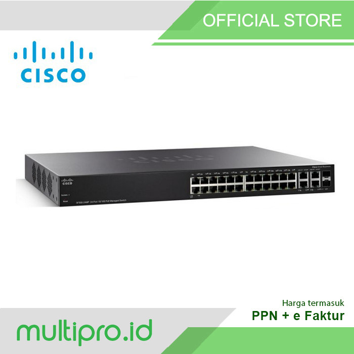 Cisco SF300-24MP 24-port 10/100 Max PoE Managed Switch Cisco+Smartnet