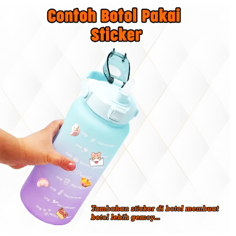 [ Cinicini ] Botol Viral Gradasi 3in1 1 Set 2Liter + 900ml + 350ml Free Stiker 3D