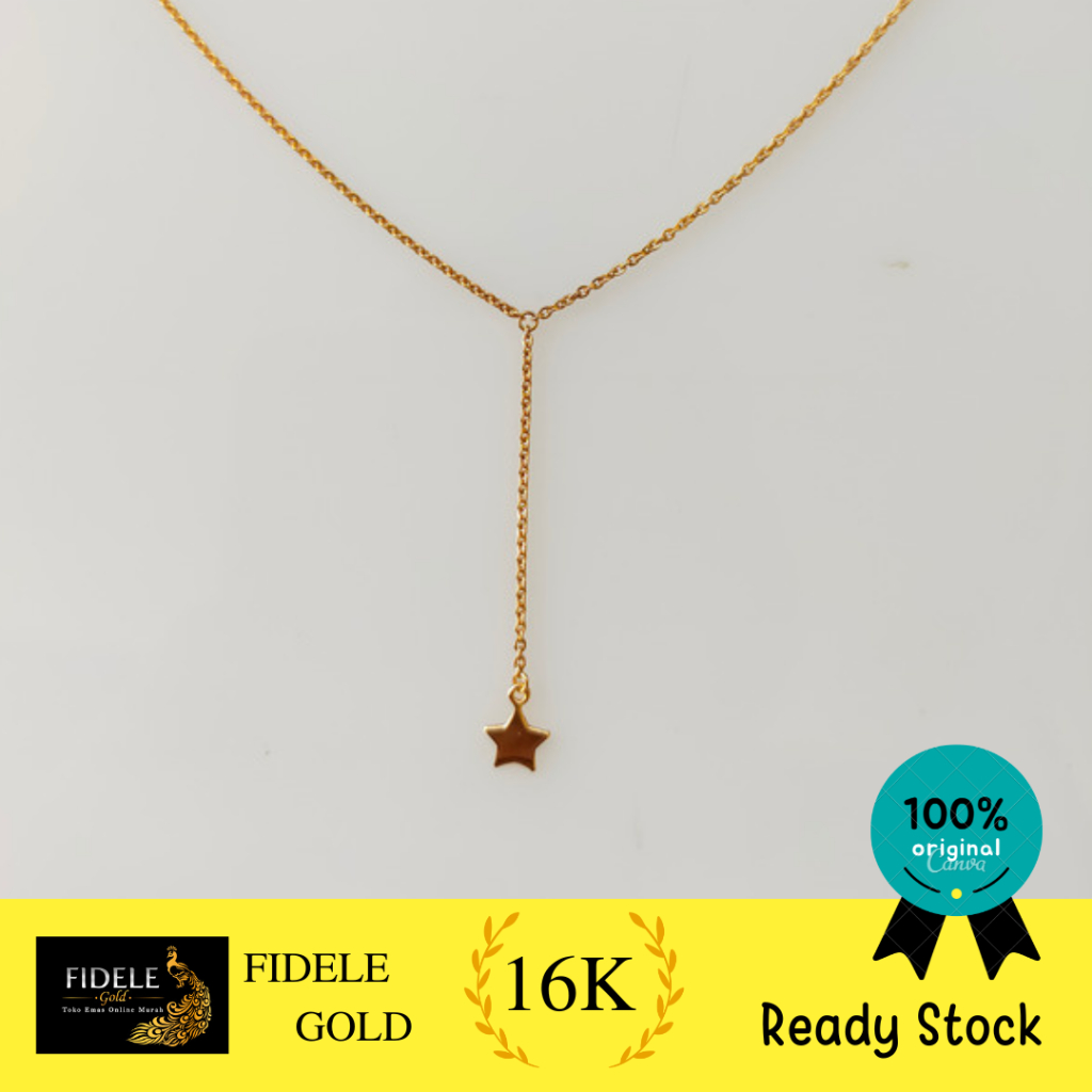 Kalung bintang emas tua kadar 700 ayugold emas asli kalung 16k