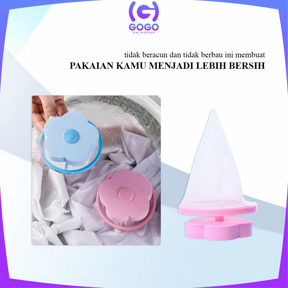 GOGO-C857 Kantong Filter Mesin Cuci Motif Bunga Laundry Bag Penyaring Kotoran Saringan Filter / Kantong Jaring Laundry Mesh Bag Filter Pembersih Pakaian