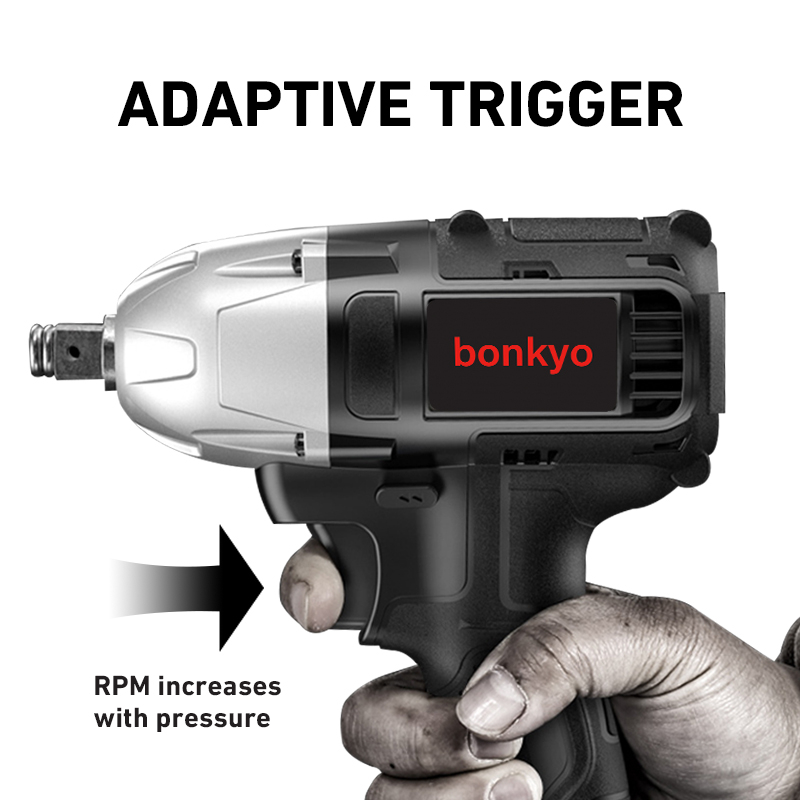 Bonkyo Impact Wrench Brushless Motor Mesin Bor Cordless Pembuka Baut Baterai Electric Impact Wrench Spanner Sets-D520