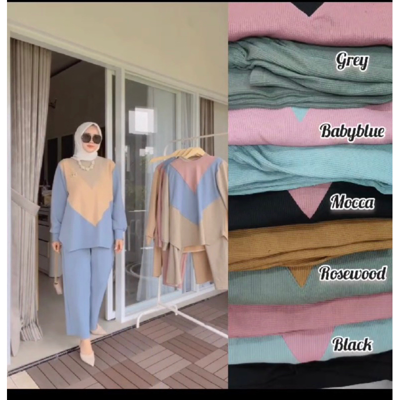 SETELAN CLARA KNIT OVERSIZE JUMBO LD 120-130