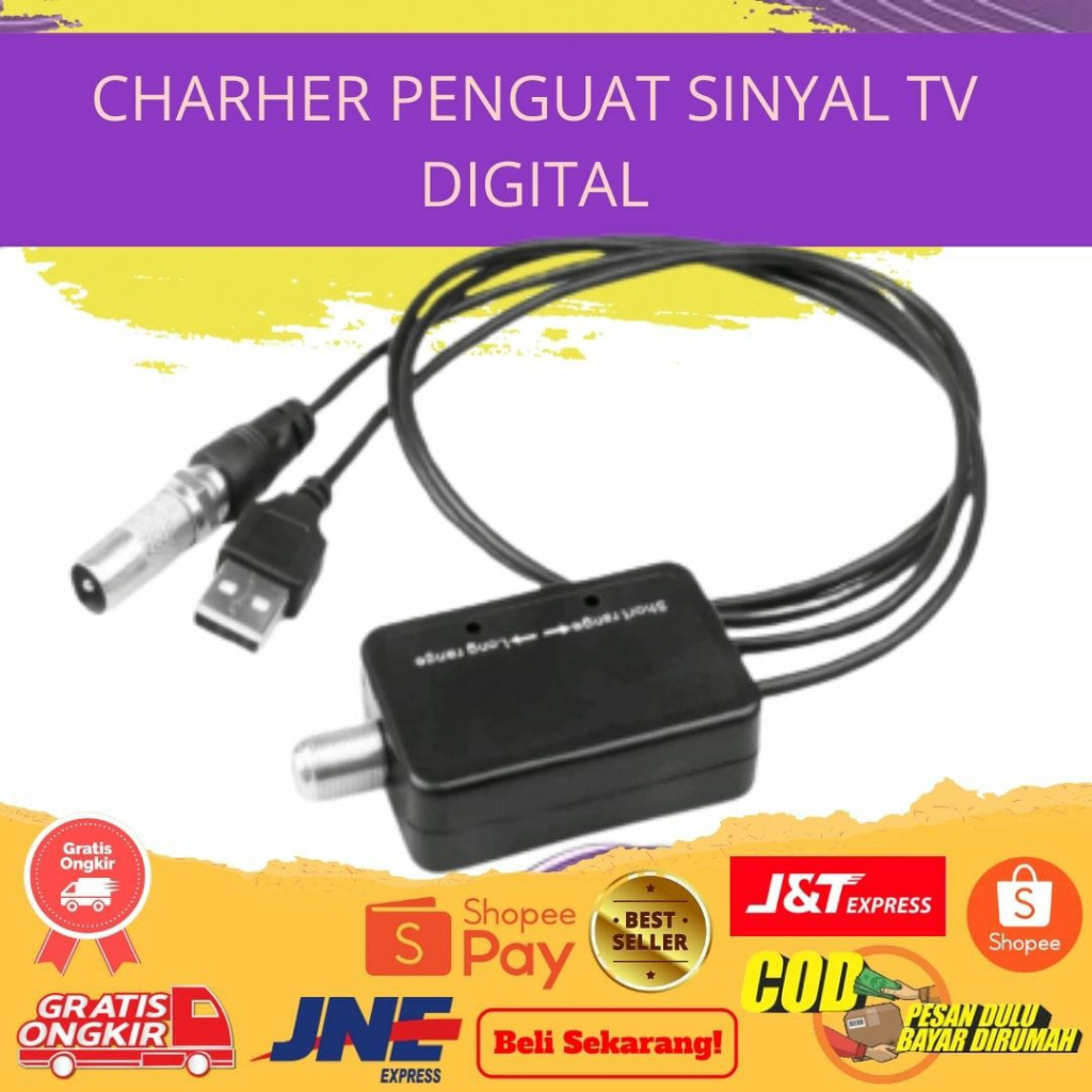 [BONUS CHARGER]TERLARIS Boster Penguat sinyal Antena TV Indoor VIRAL