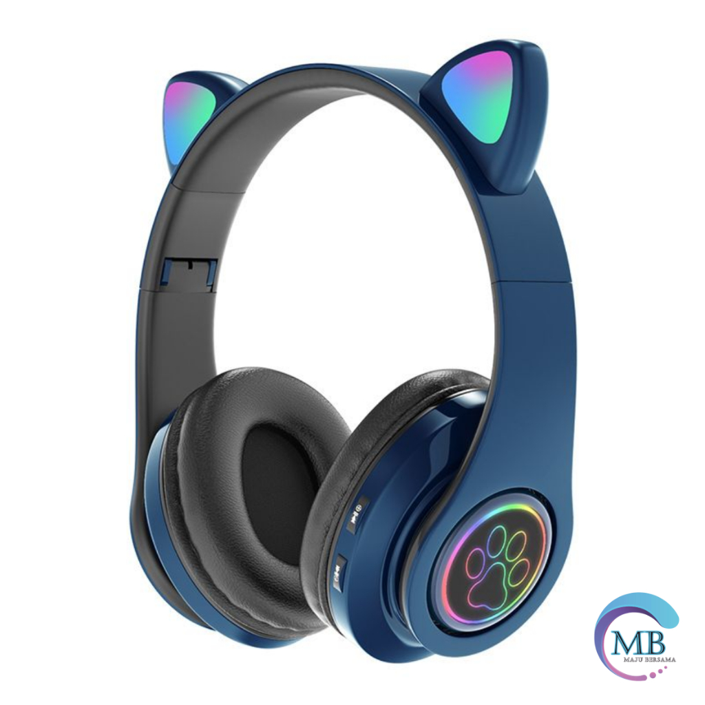 ￼HF BANDO HEADPHONE B39 STN28 KUCING KARAKTER LED COLOR HEADSET GAMING BLUETOOTH WIRELESS GAME HEADSET CAT EAR LED BANDO ANAK PEREMPUAN CEWEK WANITA HEADSET LED RGB HEADSET KOMPUTER HEADPHONE LAPTOP MB8174