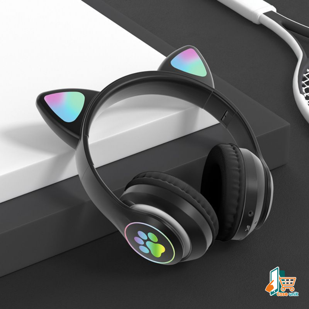 ￼HF BANDO HEADPHONE B39 STN28 KUCING KARAKTER LED COLOR HEADSET GAMING BLUETOOTH WIRELESS GAME HEADSET CAT EAR LED BANDO ANAK PEREMPUAN CEWEK WANITA HEADSET LED RGB HEADSET KOMPUTER HEADPHONE LAPTOP CS6058