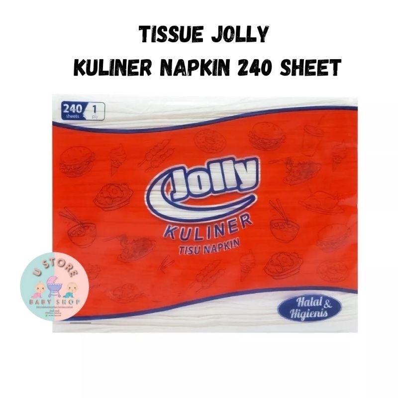 Tissue Jolly Kuliner Napkin isi 240 sheets / Tisu jolly napkin / tisu kuliner / tisu jolly hand towe