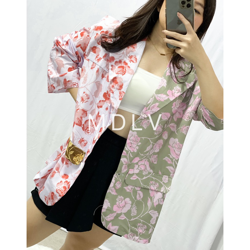MDLV ~ 31120# Ashlyn Patchwork Blazer Korea Premium