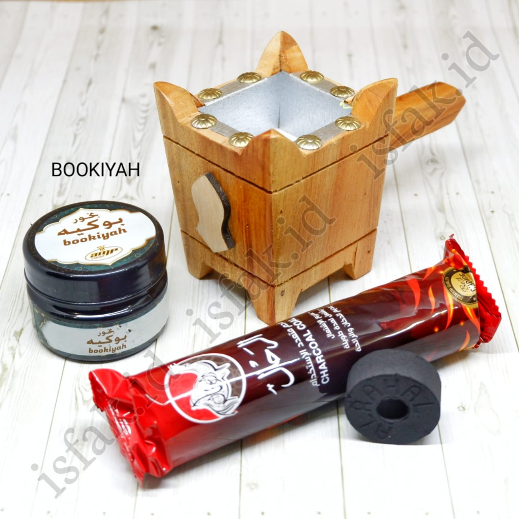 Paket Buhur Set 3 Produk Bukhur Pendupaan Kayu Arang Magic Mabkhara Prapen Tempat Bakaran Bukhor Komplit Pemula Alkhanjar Kiswah Magribi Hajar Aswad Madinah Attarim Gaharu