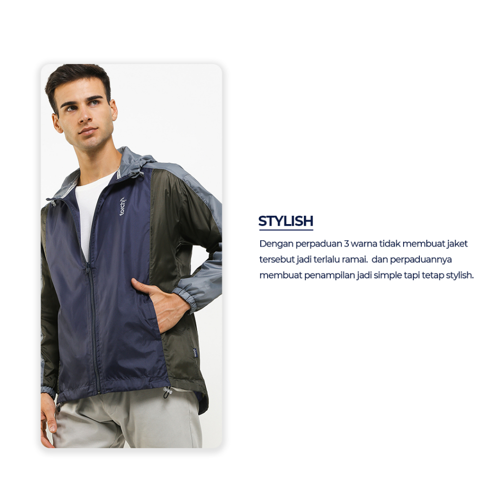 TORCH Depok SUBIN WINDBREAKER JACKET TRITONE - Casual Olahraga Gym