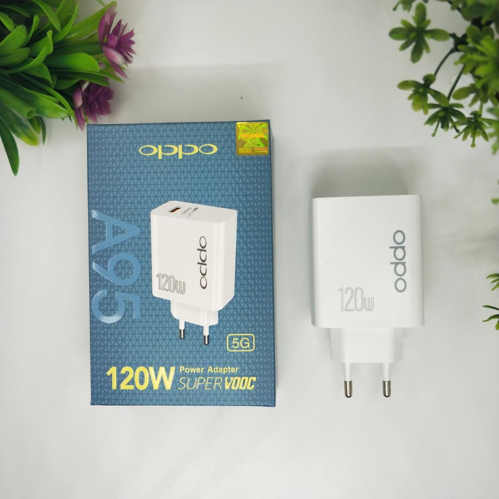 Travel Power Adapter OPPO A95 120W RENO 8PRO / A77S / A78 / Reno Ace 3 QC4.0 Super Vooc BATOK ONLY