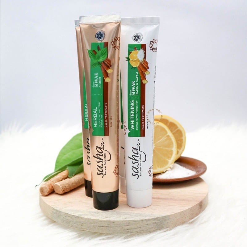 Sasha odol herbal siwak islami anti plaque membersihkan gigi