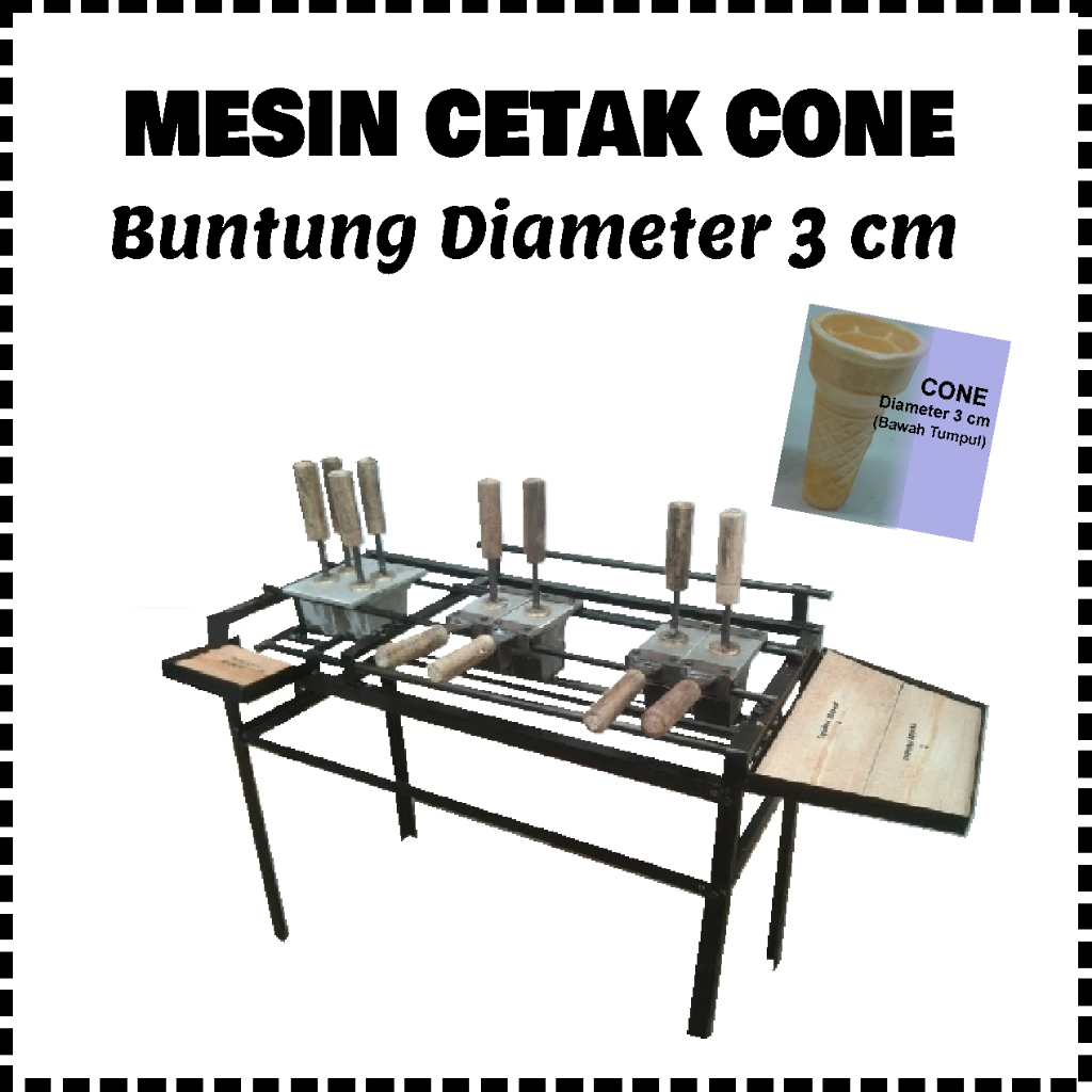 Mesin Cetak Cone Buntung Diameter 3,5 cm Cone Es Krim Buntung Kondisi Baru Siap Pakai