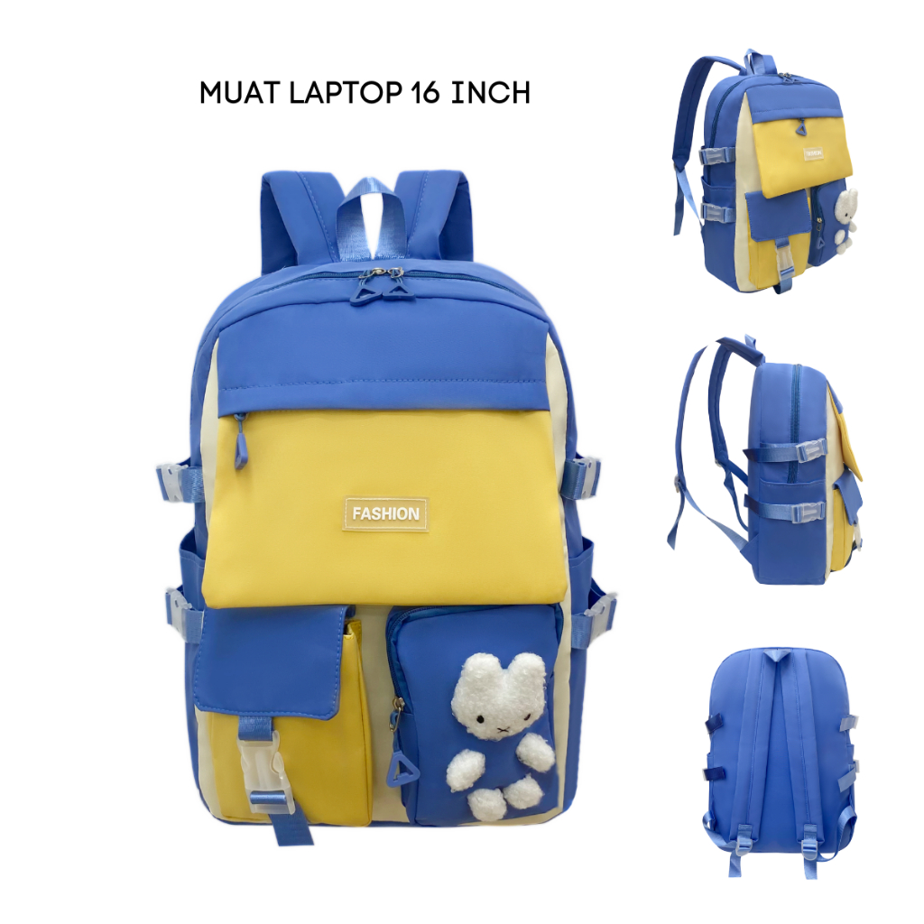 Tas Ransel Sekolah CLOUDS' LOVE 46-98 Backpack Remaja Muat Laptop 16inch Bahan Anti Air WATCHKITE WKOS