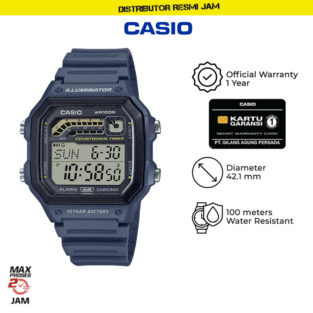 Casio General WS-1600H-2AVDF WS-1600H WS-1600 WS1600H WS 1600H
