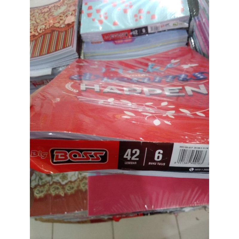 

1 PACK (6 Pcs) Buku tulis merk BigBoss ukuran boxy (panjang) (250x180mm)