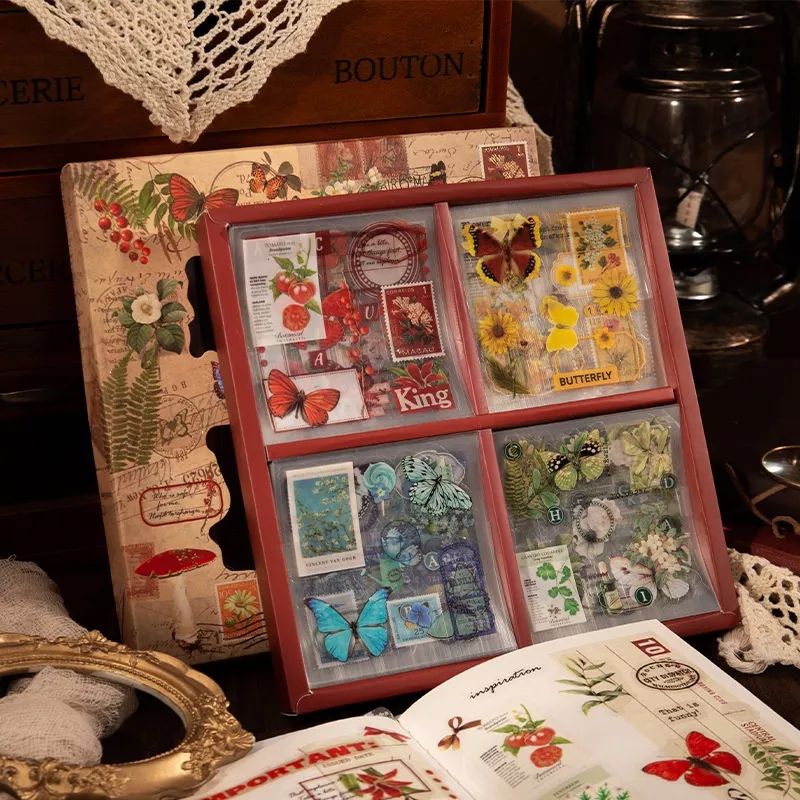 

Sticker vintage colorful 8pcs/paket untuk jurnal, planner, dekorasi, scrapbook ( merah, biru, hijau, dan kuning )