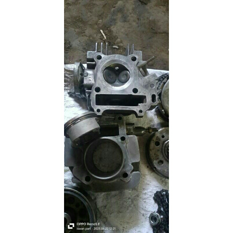 silinder head blokop bala busi vega  jupiter set isi piston 60mm klep 24/28